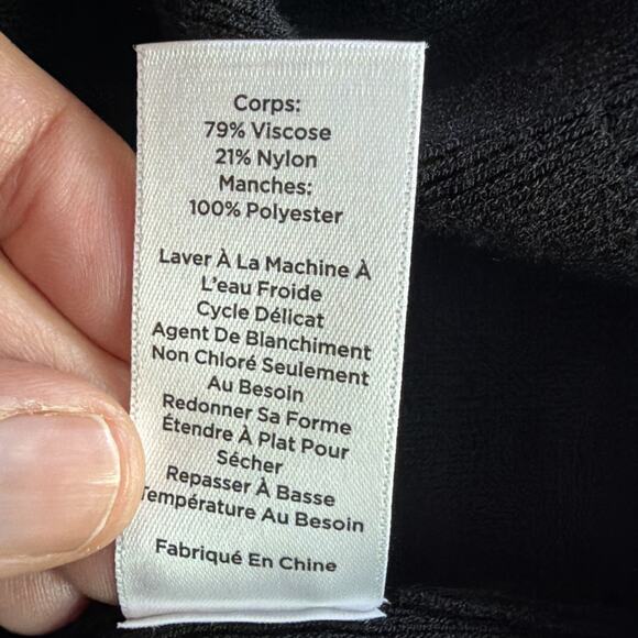 Talbots womens 2X sheer sleeves designer cocktail party Sweater Top Black NWT - Picture 12 of 13